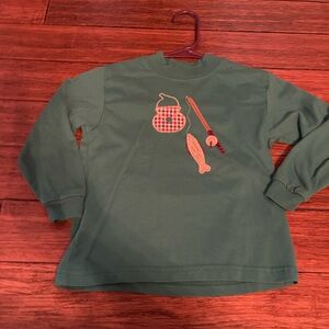 Green Long Sleeve Tee with Graphic Design